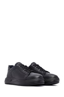 Men's Black Lace-Up Thick Sole Leather Sneakers | Derimod Men's Black Lace-Up Thick Sole Leather Sneakers | Derimod