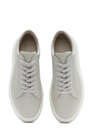 Men's White Thick Sole Lace Up Leather Sneaker | Derimod Men's White Thick Sole Lace Up Leather Sneaker | Derimod
