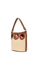 Woman Beige Long-Strap Wicker Shoulder Bag | Derimod Woman Beige Long-Strap Wicker Shoulder Bag | Derimod