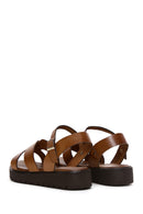 Women's Tan Ankle Strap Leather Bodrum Sandals | Derimod Women's Tan Ankle Strap Leather Bodrum Sandals | Derimod