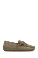 Men's Khaki Suede Leather Loafer | Derimod Men's Khaki Suede Leather Loafer | Derimod