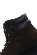Men's Khaki Nubuck Leather Zippered Boots | Derimod Men's Khaki Nubuck Leather Zippered Boots | Derimod