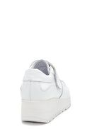 Women's White Leather Wedge Heel Sneaker | Derimod Women's White Leather Wedge Heel Sneaker | Derimod