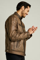Adrian Men's Leather Jacket | Derimod Adrian Men's Leather Jacket | Derimod