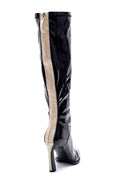 Women's Leather Patent Leather Heeled Boots | Derimod Women's Leather Patent Leather Heeled Boots | Derimod