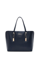 Women's Navy Blue Classic Shoulder Bag | Derimod Women's Navy Blue Classic Shoulder Bag | Derimod