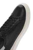 Erkek Siyah Bağcıklı Kalın Tabanlı Deri Sneaker | Derimod Erkek Siyah Bağcıklı Kalın Tabanlı Deri Sneaker | Derimod