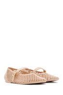 Women's Beige Buckled Jelly Ballerinas | Derimod Women's Beige Buckled Jelly Ballerinas | Derimod