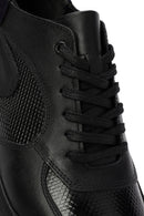 Erkek Siyah Bağcıklı Deri Casual Sneaker | Derimod Erkek Siyah Bağcıklı Deri Casual Sneaker | Derimod