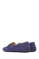 Women's Navy Blue Suede Leather Loafer | Derimod Women's Navy Blue Suede Leather Loafer | Derimod