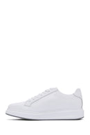 Men's White Leather Thick Soled Sneaker | Derimod Men's White Leather Thick Soled Sneaker | Derimod
