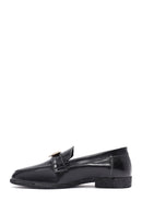 Kadın Siyah Aksesuar Detaylı Deri Maskülen Loafer | Derimod Kadın Siyah Aksesuar Detaylı Deri Maskülen Loafer | Derimod