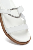 Woman White Stone Slippers | Derimod Woman White Stone Slippers | Derimod
