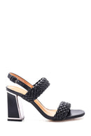 Women's Black Thick Heeled Sandals | Derimod Women's Black Thick Heeled Sandals | Derimod