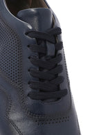Erkek Lacivert Bağcıklı Kalın Tabanlı Deri Sneaker | Derimod Erkek Lacivert Bağcıklı Kalın Tabanlı Deri Sneaker | Derimod