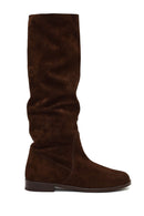 Women's Brown Suede Leather Boot | Derimod Women's Brown Suede Leather Boot | Derimod
