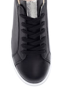Women's Black Leather Thick Soled Sneaker | Derimod Women's Black Leather Thick Soled Sneaker | Derimod