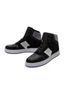 Men's Black Leather High Top Sneaker | Derimod Men's Black Leather High Top Sneaker | Derimod