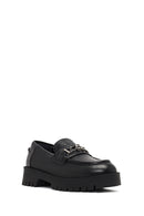 Women's Black Thick-Soled Buckled Leather Masculine Loafer | Derimod Women's Black Thick-Soled Buckled Leather Masculine Loafer | Derimod