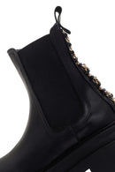 Women's Black Thick Soled Chelsea Leather Boots | Derimod Women's Black Thick Soled Chelsea Leather Boots | Derimod