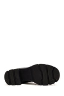Women's Black Zippered Thick Heeled Leather Boots | Derimod Women's Black Zippered Thick Heeled Leather Boots | Derimod