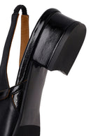 Woman Black Buckled Backless Leather Ballet Flat | Derimod Woman Black Buckled Backless Leather Ballet Flat | Derimod
