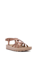 Women's Bronze Thick-Soled Metallic Sandals | Derimod Women's Bronze Thick-Soled Metallic Sandals | Derimod