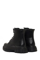 Men's Black Zippered Thick-Soled Leather Boots | Derimod Men's Black Zippered Thick-Soled Leather Boots | Derimod