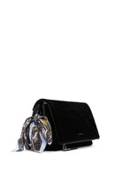 Woman Black Suede Crossbody Bag | Derimod Woman Black Suede Crossbody Bag | Derimod