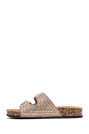 Women's Gold Stone Slippers | Derimod Women's Gold Stone Slippers | Derimod