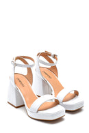 Women's Platform Heeled Leather Sandals | Derimod Women's Platform Heeled Leather Sandals | Derimod
