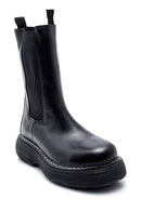 Women's Leather Thick Soled Long Chelsea Boots | Derimod Women's Leather Thick Soled Long Chelsea Boots | Derimod