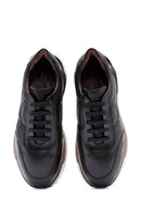 Erkek Siyah Bağcıklı Deri Sneaker | Derimod Erkek Siyah Bağcıklı Deri Sneaker | Derimod
