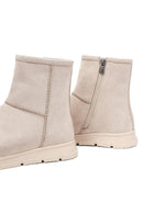Women's Beige Zippered Suede Teddy Boot | Derimod Women's Beige Zippered Suede Teddy Boot | Derimod