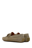 Men's Khaki Suede Leather Loafer | Derimod Men's Khaki Suede Leather Loafer | Derimod