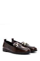 Women's Burgundy Buckle Detailed Leather Masculine Loafer | Derimod Women's Burgundy Buckle Detailed Leather Masculine Loafer | Derimod