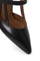 Woman Black Backless Heeled Leather Shoe | Derimod Woman Black Backless Heeled Leather Shoe | Derimod