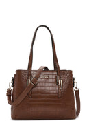 Women's Tan Long Strap Crocodile Handbag | Derimod Women's Tan Long Strap Crocodile Handbag | Derimod
