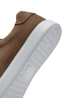 Erkek Vizon Bağcıklı Nubuk Deri Sneaker | Derimod Erkek Vizon Bağcıklı Nubuk Deri Sneaker | Derimod