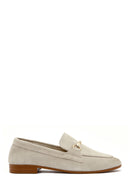 Women's Beige Suede Leather Masculine Loafer | Derimod Women's Beige Suede Leather Masculine Loafer | Derimod