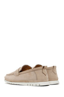 Men's Beige Nubuck Leather Casual Loafer | Derimod Men's Beige Nubuck Leather Casual Loafer | Derimod