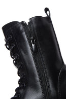 Women's Black Lace-up Zippered Boots | Derimod Women's Black Lace-up Zippered Boots | Derimod