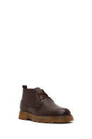 Men's Brown Lace-Up Leather Casual Boot | Derimod Men's Brown Lace-Up Leather Casual Boot | Derimod