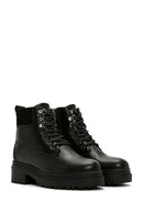 Women's Black Zippered Leather Boots | Derimod Women's Black Zippered Leather Boots | Derimod