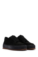 Men's Black Thick Sole Nubuck Leather Casual Sneaker | Derimod Men's Black Thick Sole Nubuck Leather Casual Sneaker | Derimod