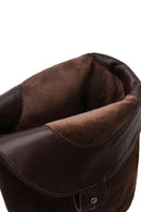Woman Brown Thick-Heeled Suede Cowboy Boots | Derimod Woman Brown Thick-Heeled Suede Cowboy Boots | Derimod