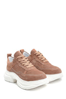 Women's Brown Suede Leather Thick Soled Sneaker | Derimod Women's Brown Suede Leather Thick Soled Sneaker | Derimod