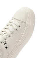 Erkek Beyaz Bağcıklı Deri Sneaker | Derimod Erkek Beyaz Bağcıklı Deri Sneaker | Derimod