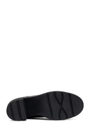 Women's Black Zippered Thick Heeled Leather Boot | Derimod Women's Black Zippered Thick Heeled Leather Boot | Derimod