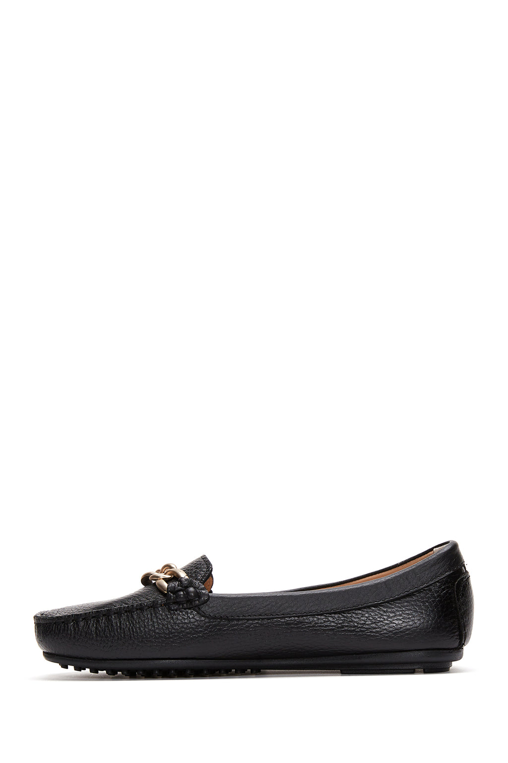 Kadın Siyah Toka Detaylı Deri Casual Loafer